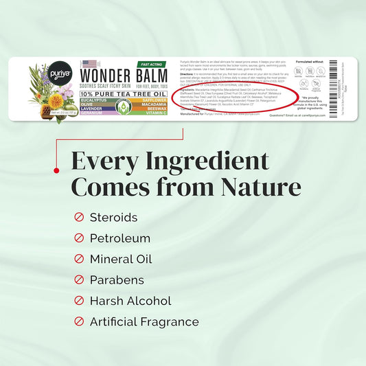 Tea Tree Oil Balm, Extra Strength, Pair Well With Jock Itch Cream, Spray, Athletes Foot, Ringworm Cream For Human, Rash Cream, Fast Acting For Dry, Itchy Skin, Plant Powered Wonder Balm