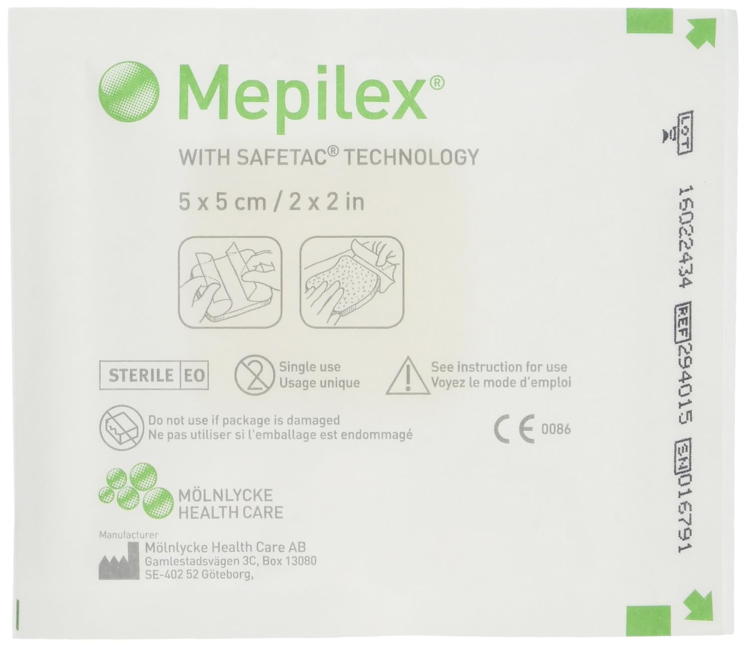 Mepilex 294015 Conformable Foam Dressing, 5 Cm X 5 Cm (Pack Of 5)