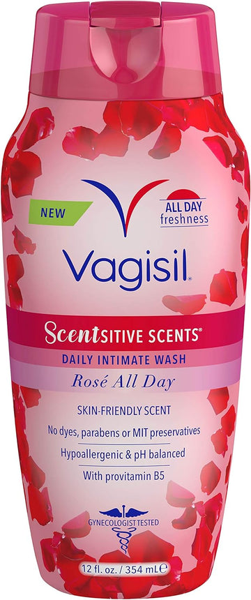 Vagisil Feminine Wash For Intimate Area Hygiene, Scentsitive Scents, Ph Balanced And Gynecologist Tested, Rose All Day, 12 Oz (Pack Of 1)