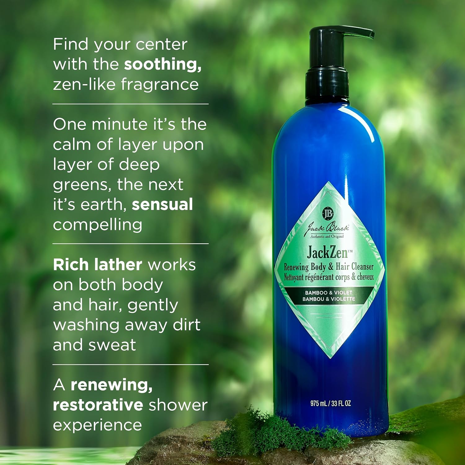 Jack Black Jackzen Renewing Body & Hair Cleanser, 10 oz. – Earthy Fragrance, Body Cleanser, Shower Gel, Body Wash for Men & Women, Shower Soap for Dirt & Sweat : Beauty & Personal Care