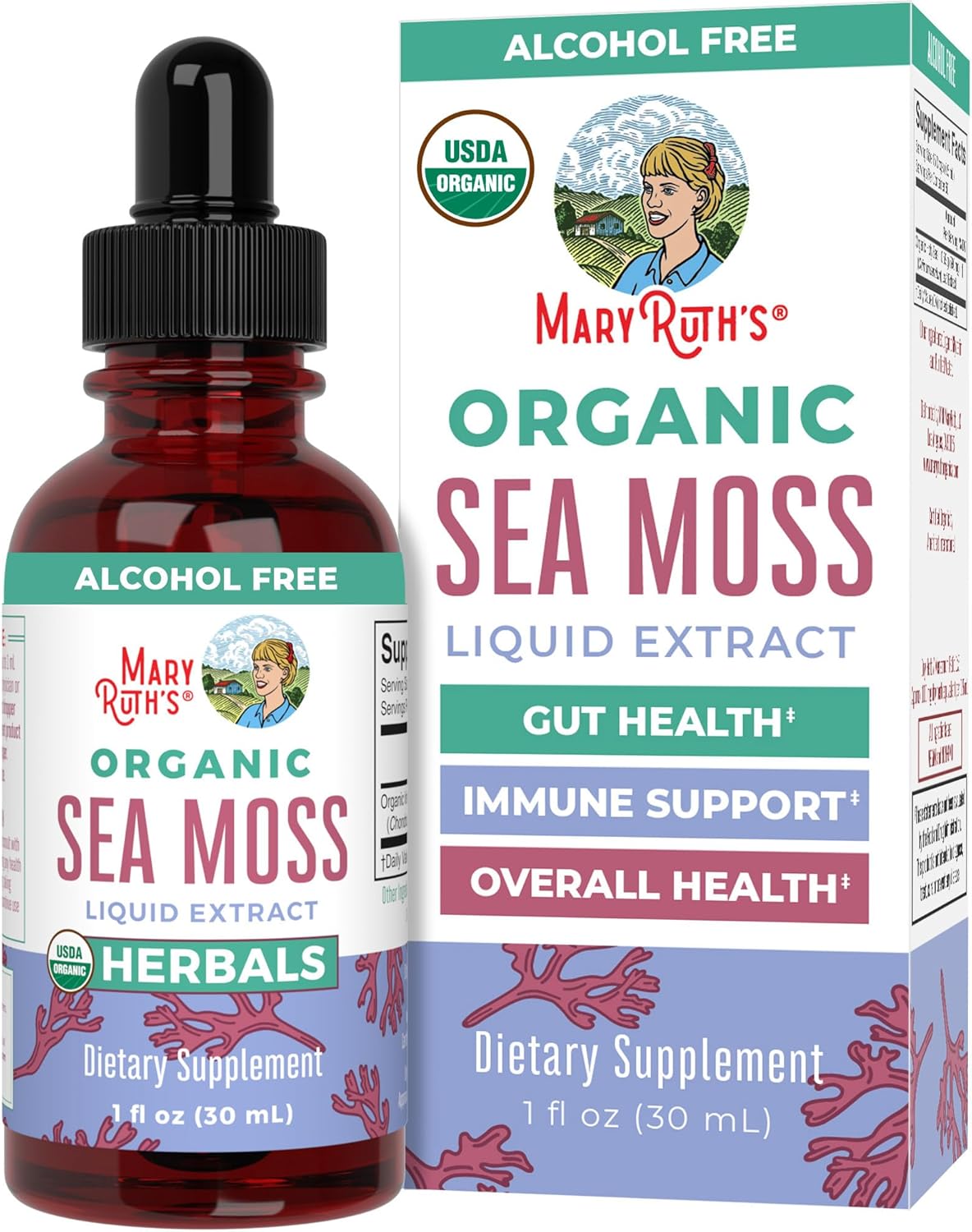 Maryruth Organics Irish Sea Moss Liquid Drops | Sugar Free | Seamoss For Gut Health And Immune Support | Formulated For Adults & Kids Ages 14+ | Unflavored | Vegan | Usda Organic | Non-Gmo | 1 Fl Oz