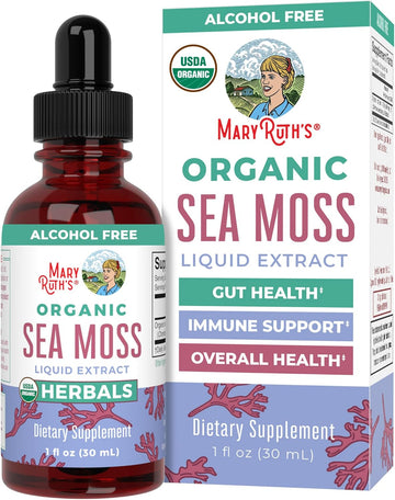 Maryruth Organics Irish Sea Moss Liquid Drops | Sugar Free | Seamoss For Gut Health And Immune Support | Formulated For Adults & Kids Ages 14+ | Unflavored | Vegan | Usda Organic | Non-Gmo | 1 Fl Oz