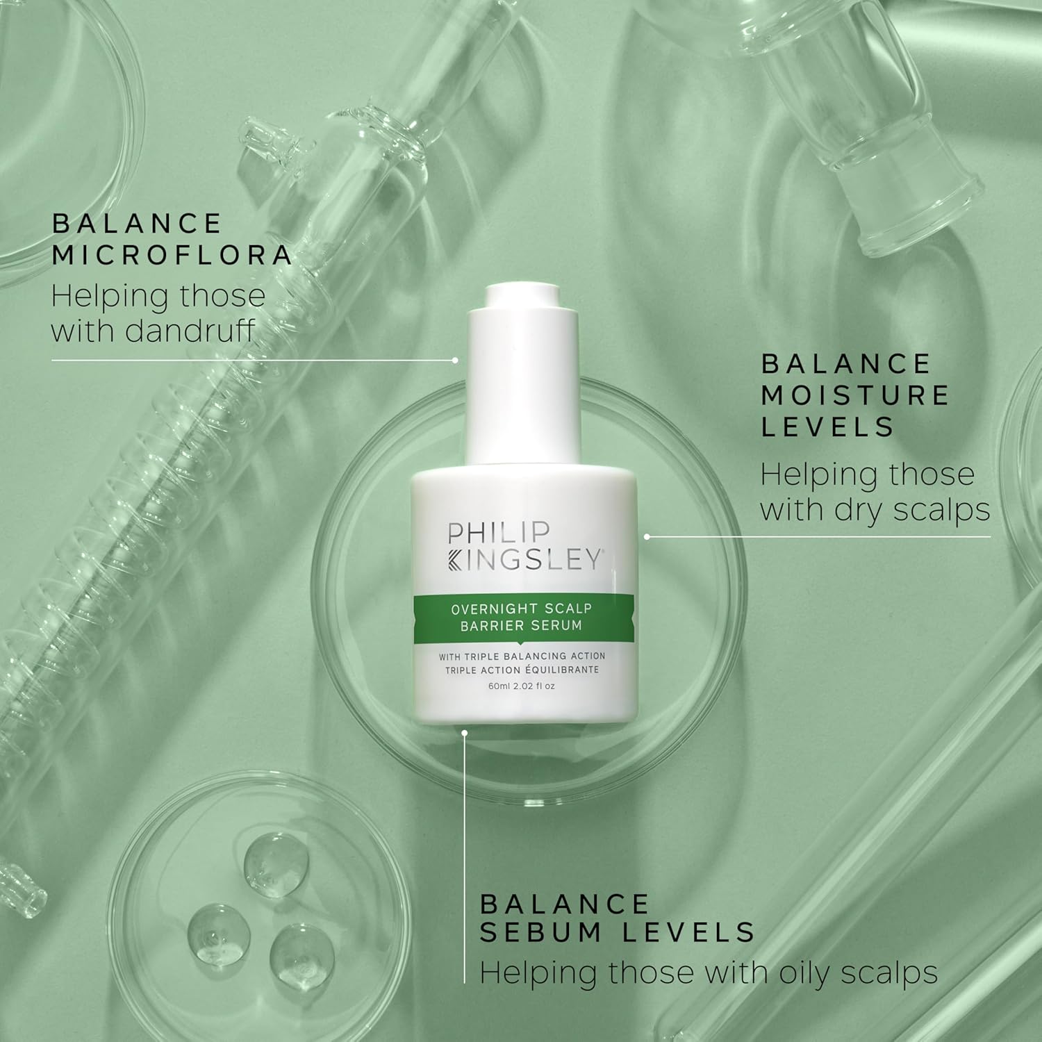 Philip Kingsley | Overnight Hydrating Hair Scalp Barrier Serum | Hydration Treatment for Dry, Itchy, Flaky, Oily Scalps | Triple Balancing Action, Scalp Care Products with Aloe Vera | 60ml : Amazon.co.uk: Beauty