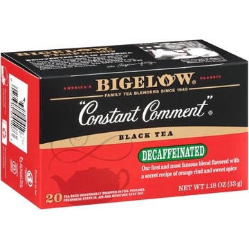 Bigelow Tea Decaffeinated Constant Comment Black Tea, Decaf Tea, 20 Count Box (Pack Of 6), 120 Total Tea Bags