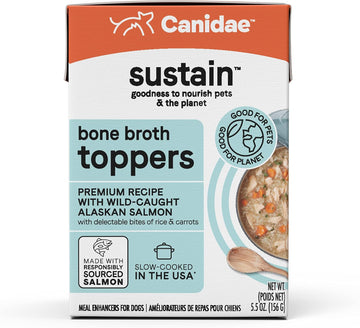 Canidae Sustain Bone Broth Toppers Premium Dog Topper With Wild-Caught Salmon, 5.5 Oz. (Case Of 1)