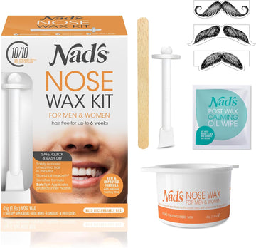 Nad'S Nose Waxing Kit For Men And Women, Nose Hair Removal, Hypoallergenic, 45G