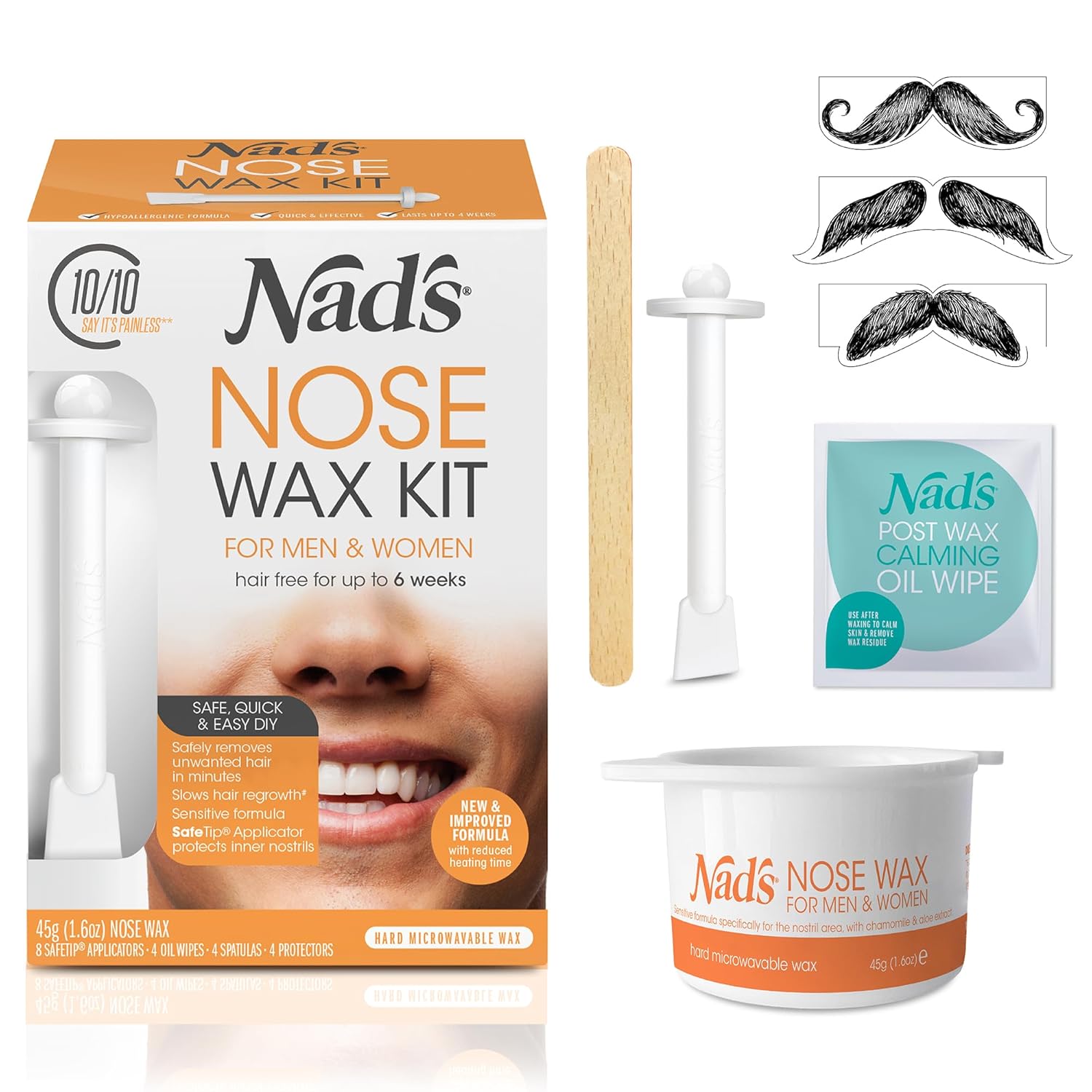 Nad'S Nose Wax Kit For Men & Women - Waxing Kit For Quick & Easy Nose Hair Removal, 1 Count