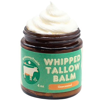 Whipped Tallow Balm (Unscented) - 100% Grass-Fed Beef Tallow And Infused With Organic Sunflower Oil For Total Body Use On Dry Skin, Sunburns, Eczema And Rashes (4Oz)