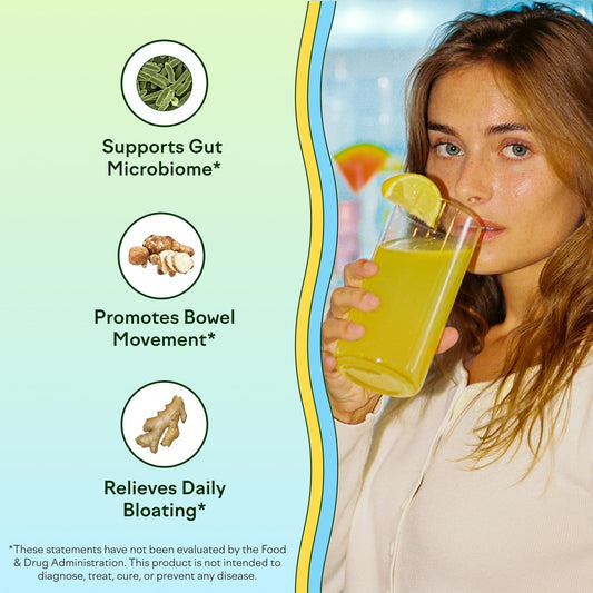 Feel Goods Gut Guardian, Organic Fiber, Probiotic & Prebiotic Powder, Sugar Free, Herbs For Bloat, Gut Health Support, Digestive Health For Men & Women, Non Gmo, Vegan, Strawberry Kiwi, 30 Servings