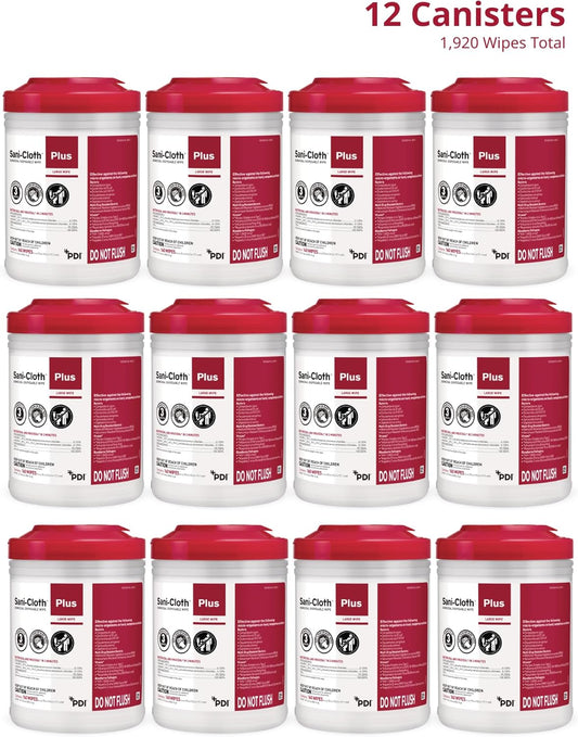 Sani-Cloth Plus Hard Surface Disinfectant Wipe, 160 Count, Q89072 - Case Of 12 = 1920 Wipes