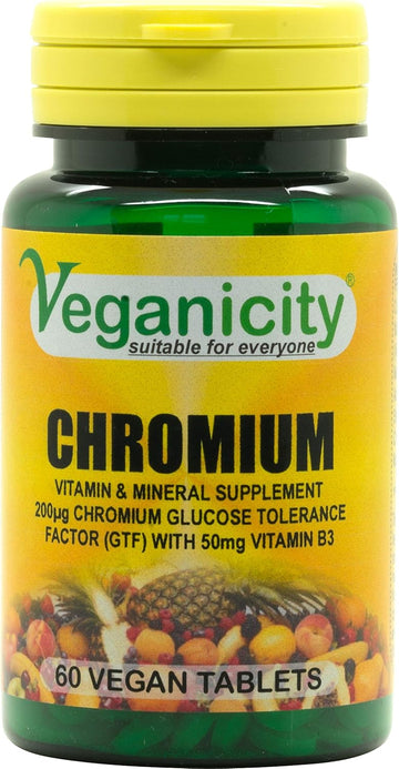Veganicity Chromium 200µg : Metabolism Health : 60 Tablets