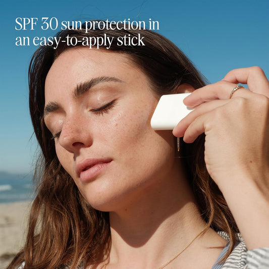 Coola Organic Face Sunscreen Spf 30 Sunblock Lotion Stick, Dermatologist Tested Skin Care For Daily Protection, Vegan And Gluten Free, Tropical Coconut, 0.6 Oz