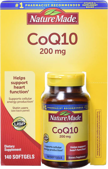 Nature Made Coq10, Softgels Helps Supports Heart Function & Cellular Energy Production, Unflavored, 200 Mg, 140 Count