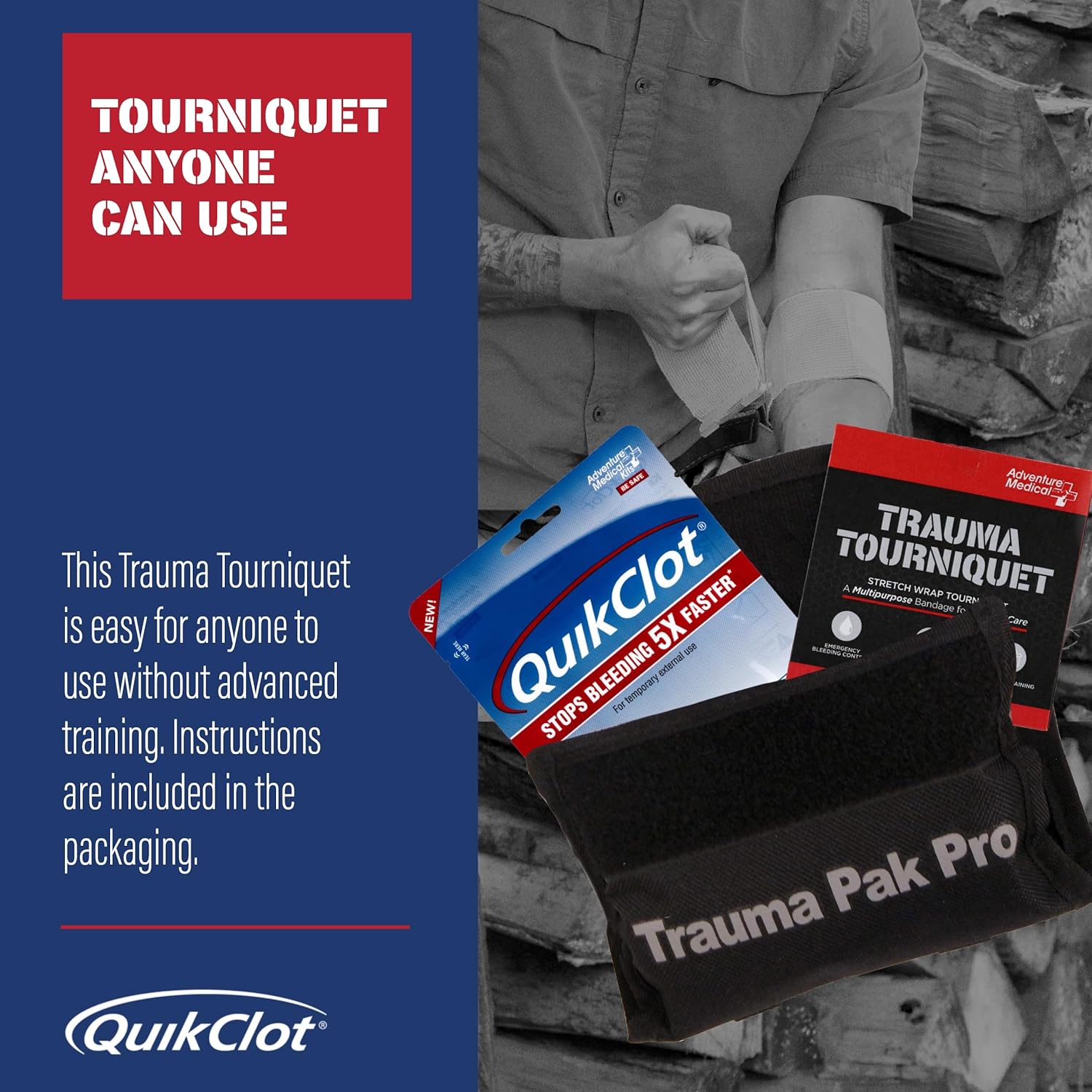 Adventure Medical Kits Trauma Pak Pro with QuikClot & Tourniquet : Health & Household