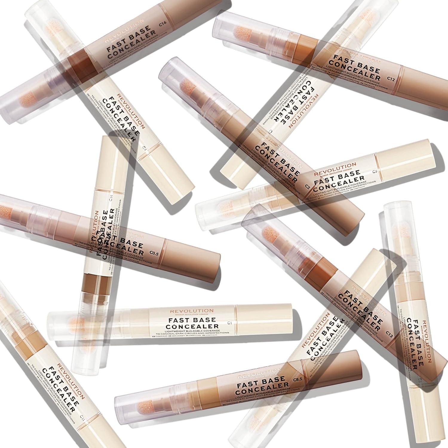 Makeup Revolution, Fast Base Makeup Concealer C5, Full Coverage Concealer, Concealer Stick, Face and Under Eye Concealer that Conceals and Corrects : Beauty & Personal Care