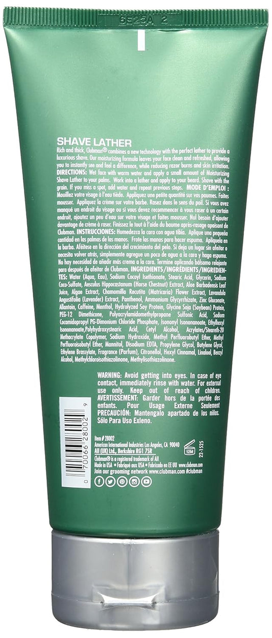 Clubman Shaving Cream For Men – Rich, Creamy Lather For Smooth Shave, Men’S Shaving Cream, 6 Fl Oz