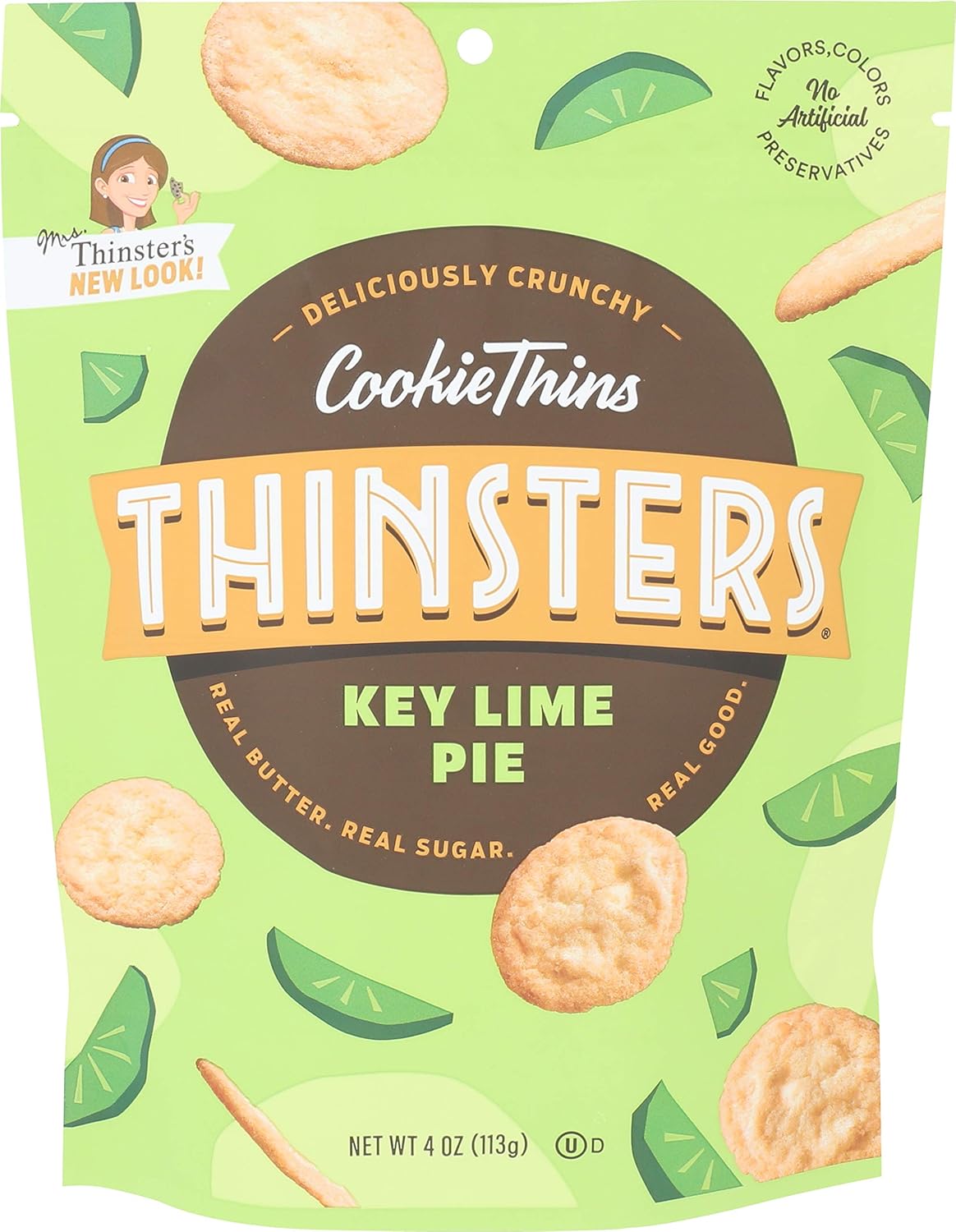 Thinsters Cookies, Key Lime Pie Cookies Thins, 4 Oz Pack