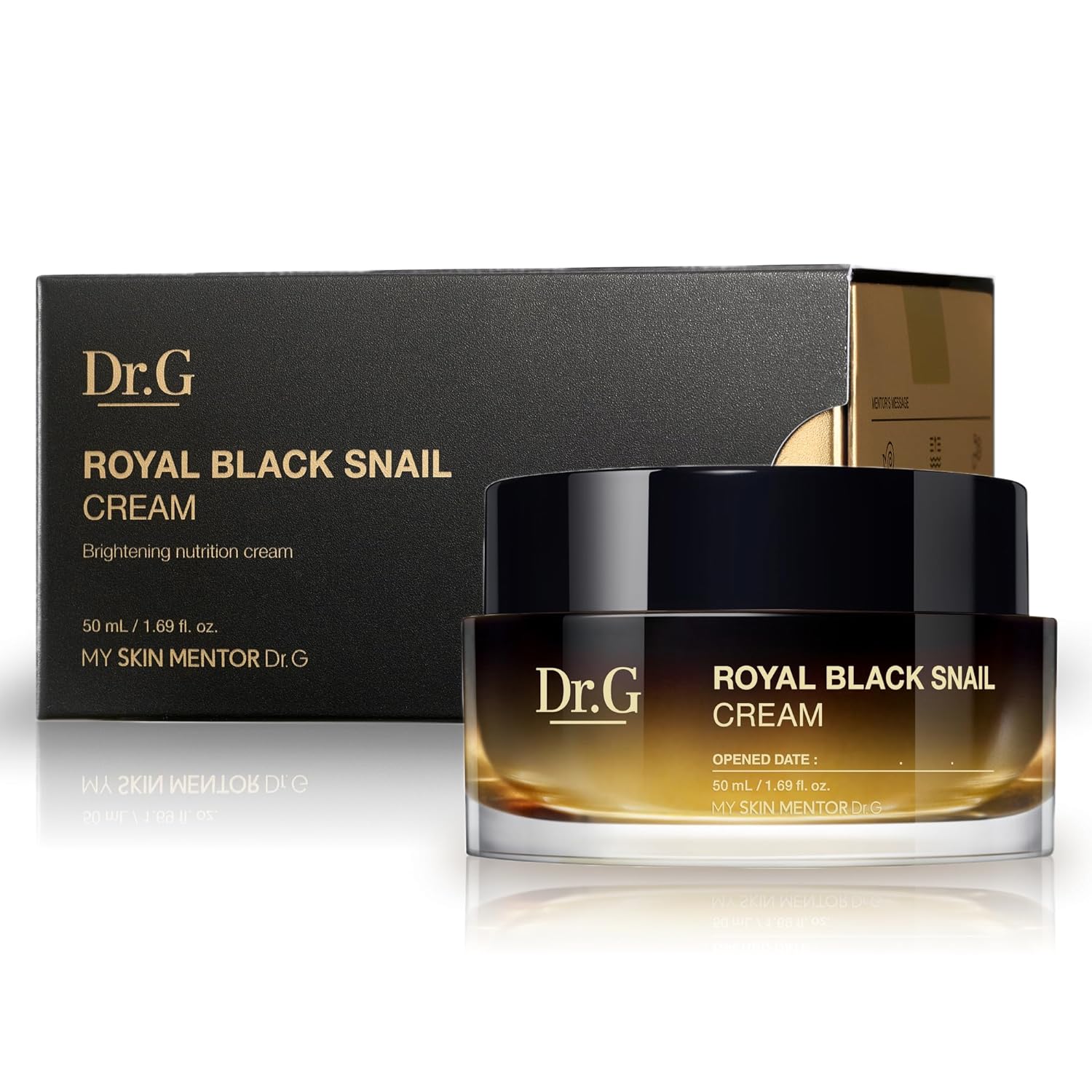 Dr. G - Royal Black Snail Cream - 50 Ml - Snail Mucin Moisturizer, Korean Skincare, K Beauty For Dry Skin, Royal Jelly Protein Improves Skin Barrier, Niacinamide For Blemish Care; Skin Elasticity Care