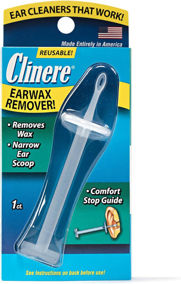 Ear Cleaner Earwax Remover Reusable Tool with Comfort Guide, Narrow Ear Scoop for Safely & Gently Cleaning Ear Canal at Home, Earwax Removal Cleaning Tool, Itchy Ears, Ear Wax Buildup, 1ct