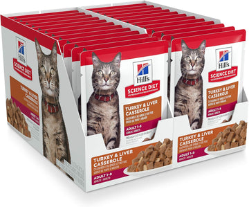 Hill'S Science Diet Adult 1-6, Adult 1-6 Premium Nutrition, Wet Cat Food, Turkey Casserole Stew, 2.8 Oz Pouch, Case Of 24