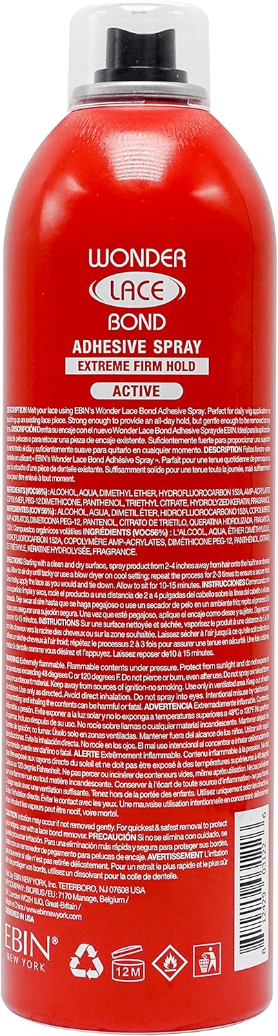 Ebin New York Wonder Lace Bond Adhesive Spray - Sensitive, 420Ml