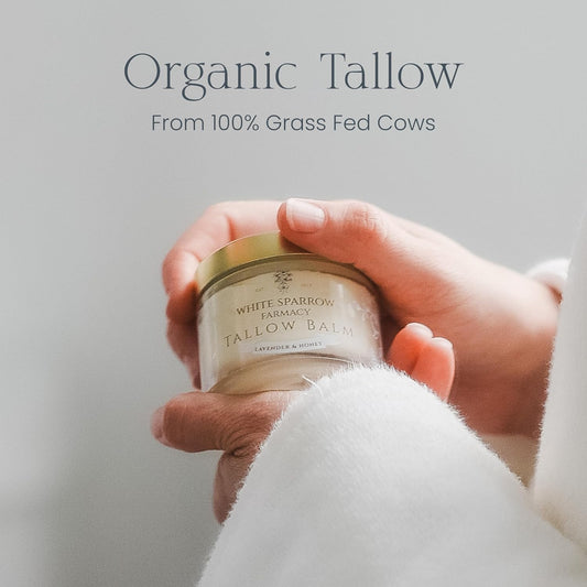 Organic Grass Fed Tallow Balm - (Lavender & Honey) Organic Tallow From Grass Fed Cows & All Organic Ingredients. For Face And Body. (2.0 Oz)…