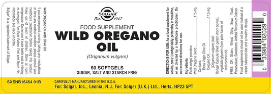 Solgar Wild Oregano Oil, 60 Softgels - Oregano Oil Concentrate - Immune Support - Non Gmo, Gluten Free, Dairy Free - 60 Servings