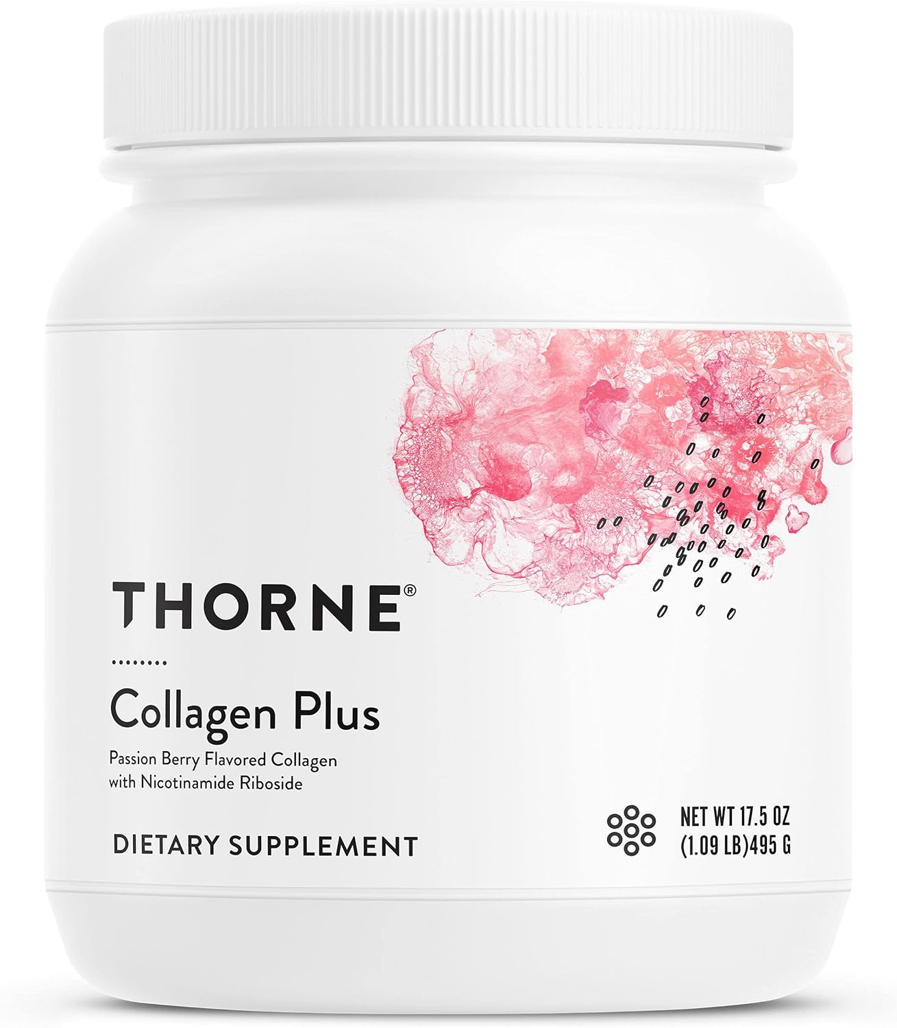 Thorne Collagen Plus - Collagen Peptides Powder With Nicotinamide Riboside And Clinically Studied Ingredients For Skin Texture And Moisture - Healthy Skin, Hair, And Nails - 17.5 Oz - 30 Servings