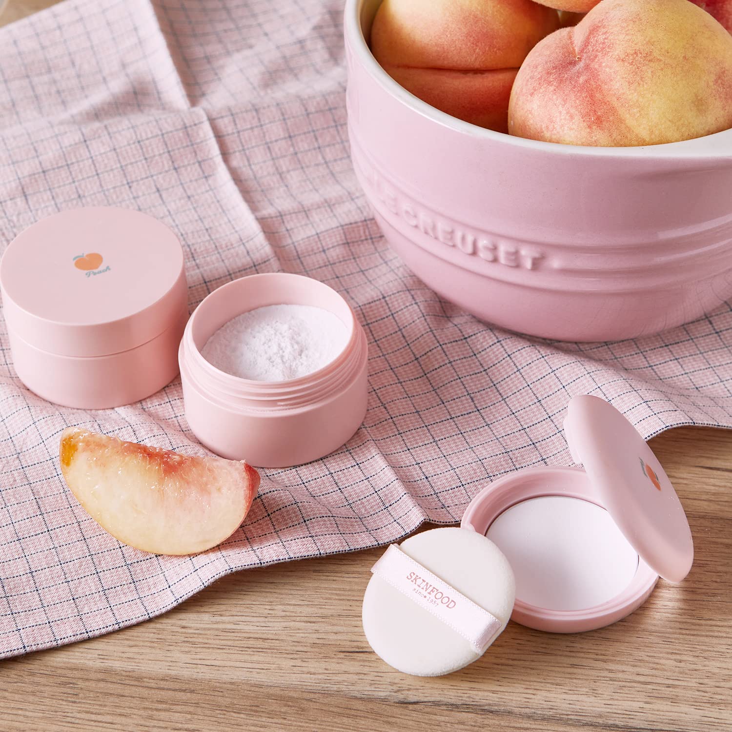 SKINFOOD Peach Cotton Multi Finish Powder 5g - Korean Peach Extract & Calamin Sebum Control Face Powder - Silky Setting Powder - Setting Powder for Oily Skin : Beauty & Personal Care