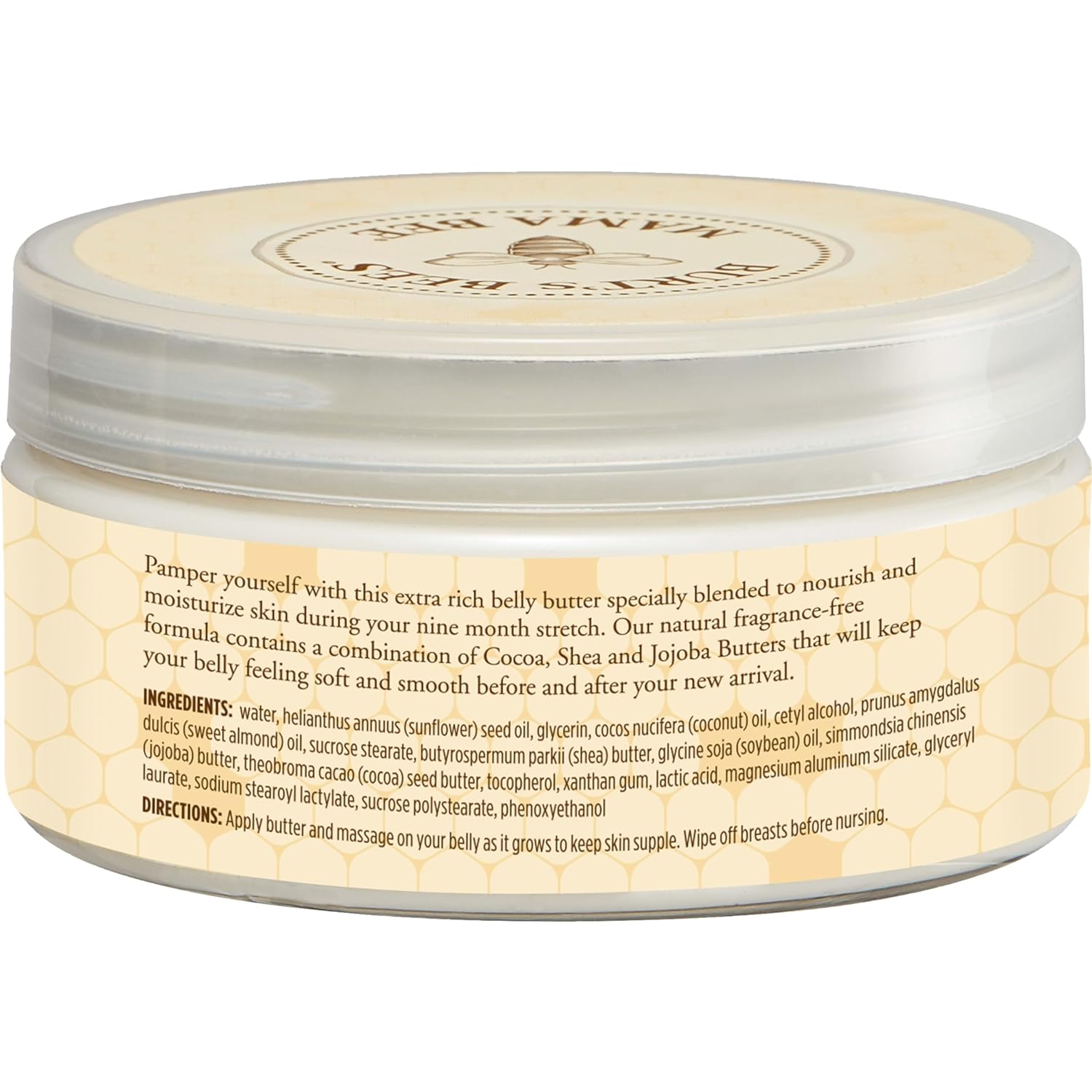 Burt's Bees Mama Bee Belly Butter, Fragrance Free Lotion, 6.5 Ounce Tub : Beauty & Personal Care