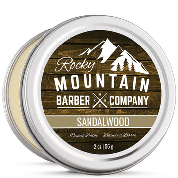 Beard Balm – Sandalwood Blend - Rocky Mountain Barber – With Nutrient Rich Bees Wax, Jojoba, Shea Butter, Coconut Oil – Contains Real Sandalwood Essential Oil