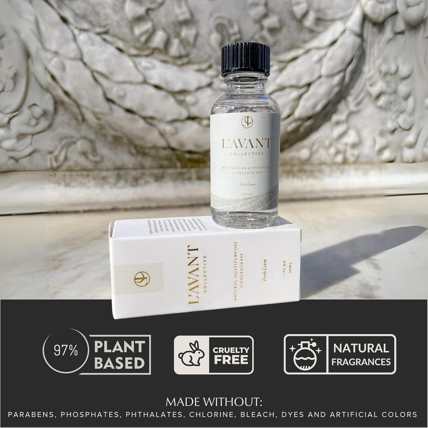 L’Avant Collective All Purpose Cleaner Spray Refill – Natural Cleaning Spray For Kitchens, Counters, And Bathrooms – Vegan, Organic, Plant-Based Multipurpose Surface Cleaner With Fresh Linen Scent : Health & Household