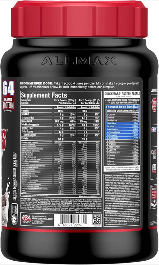 Allmax Quickmass, Cookies & Cream - 3.5 Lb - Rapid Mass Gain Catalyst - Up To 64 Grams Of Protein Per Serving - 3:1 Carb To Protein Ratio - Zero Trans Fat - Up To 24 Servings