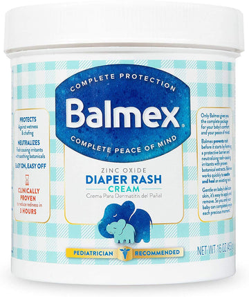 Balmex Diaper Rash Cream, 16 oz Per Jar (3 Jars)