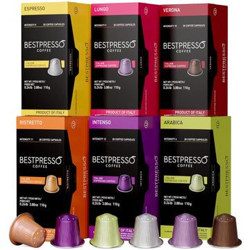 Bestpresso Coffee For Nespresso Originalline Machine 120 Pods Certified Genuine Espresso Variety Pack, Pods Compatible With Nespresso Originalline