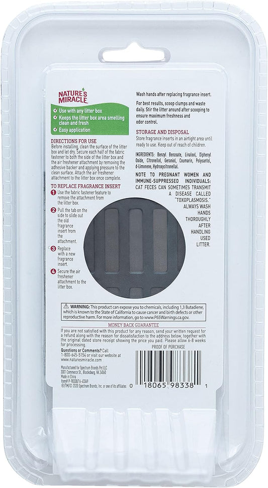 Nature'S Miracle Litter Box Air Freshener Attachment, Contains 1 Air Freshener Attachment & 2 Fragrance Inserts, For Cat Litter Boxes