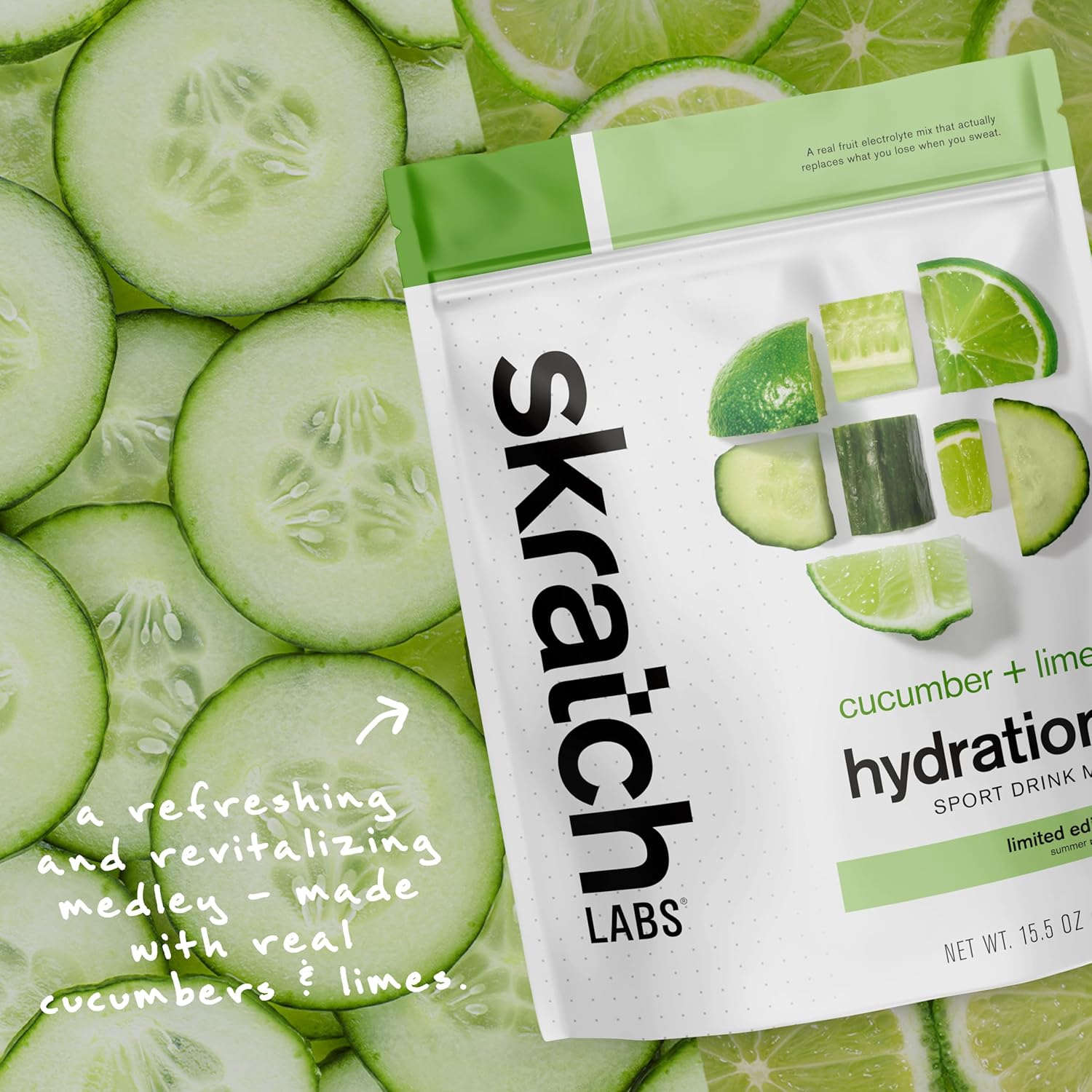 Skratch Labs Hydration Powder | Sport Drink Mix | Electrolytes Powder for Exercise, Endurance, and Performance | Cucumber + Lime | 20 Servings | Non-GMO, Vegan, Kosher : Health & Household