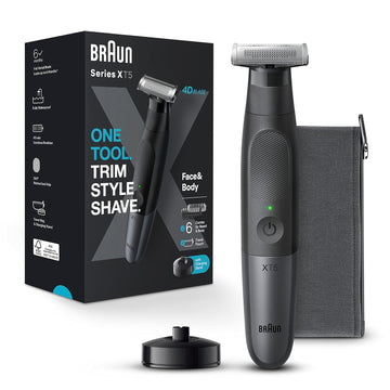 Braun Series Xt5 5300, Hybrid Electric Mens Trimmer For Face & Body, Beard Trimmer & Body Shaver, With Protective Skinsecure And Two-Way Comb & Flex Head For Quick Grooming, Waterproof