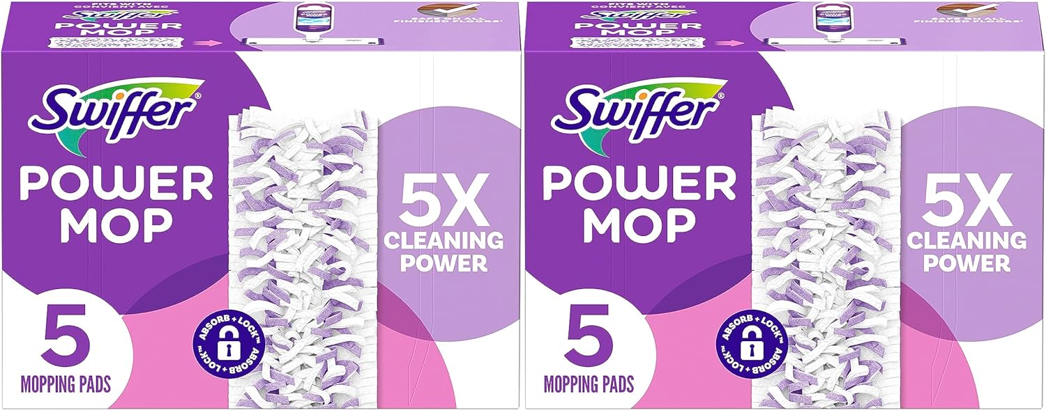 Swiffer Powermop Multi-Surface Mopping Pad Refills For Floor Cleaning, 10 Count