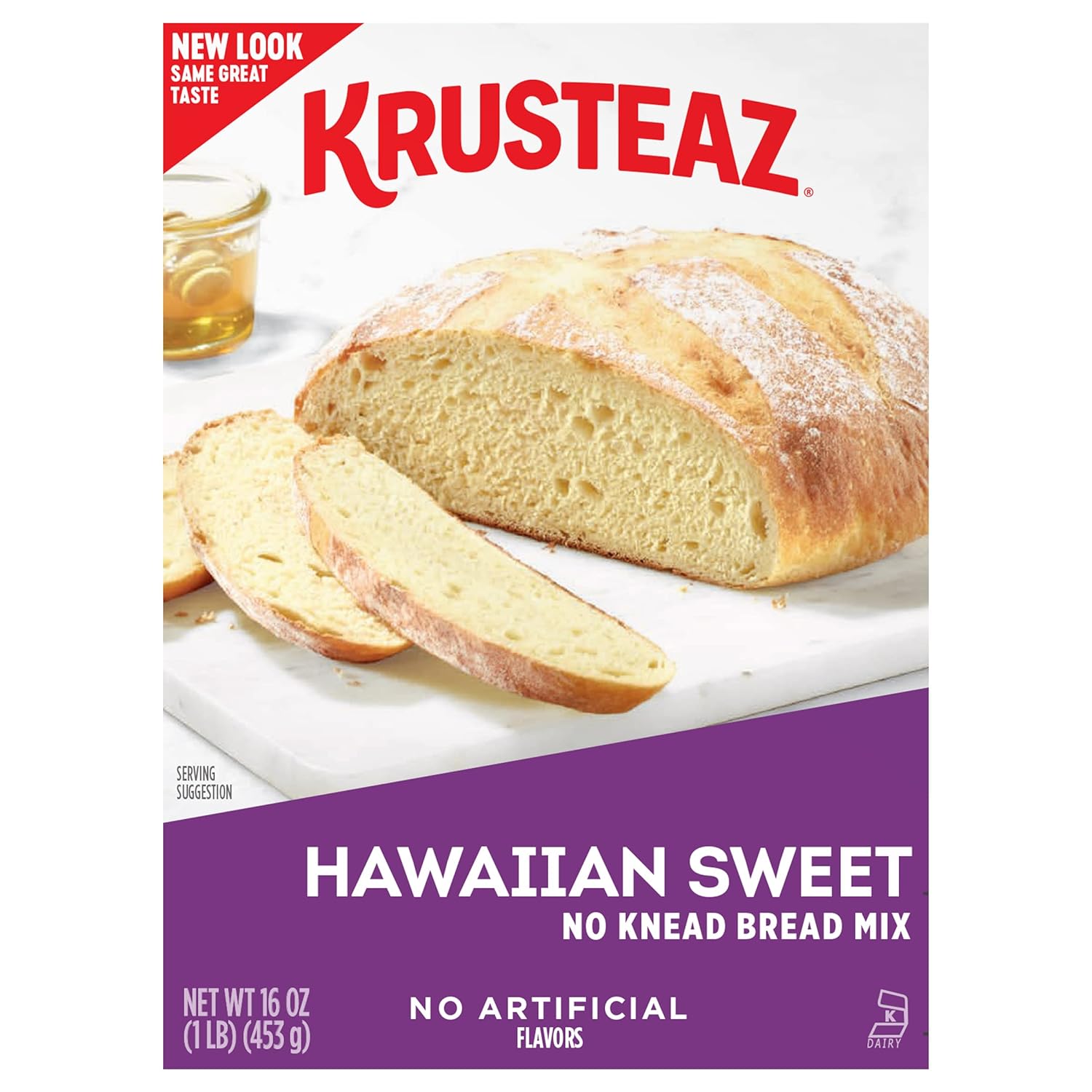 Krusteaz Hawaiian Sweet No Knead Bread Mix, Sweet Artisan Bread, Certified Kosher, 16-ounce Boxes (Pack of 12)