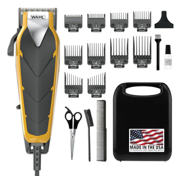 Wahl Usa Fade Cut Corded Clipper Haircutting Kit For Blending & Fade Cuts With Extreme-Fade Precision Blades, Heavy Duty Motor, Secure-Snap Attachment Guards, & Fade Lever For Haircuts - Model 79445