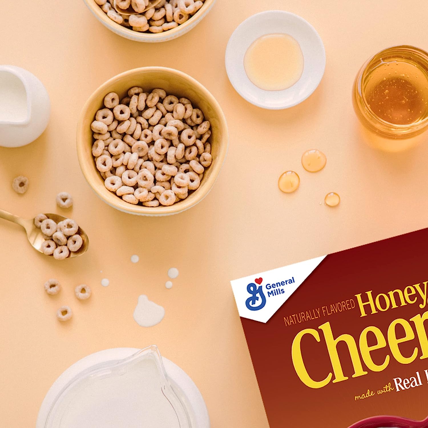 Honey Nut Cheerios Cereal, Limited Edition Happy Heart Shapes, Heart Healthy Cereal With Whole Grain Oats, Large Size, 15.4 oz