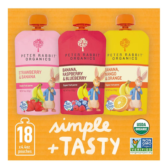 Peter Rabbit Organics Fruits Variety Pack 4 Oz. Squeezable Pouches (Pack Of 18)