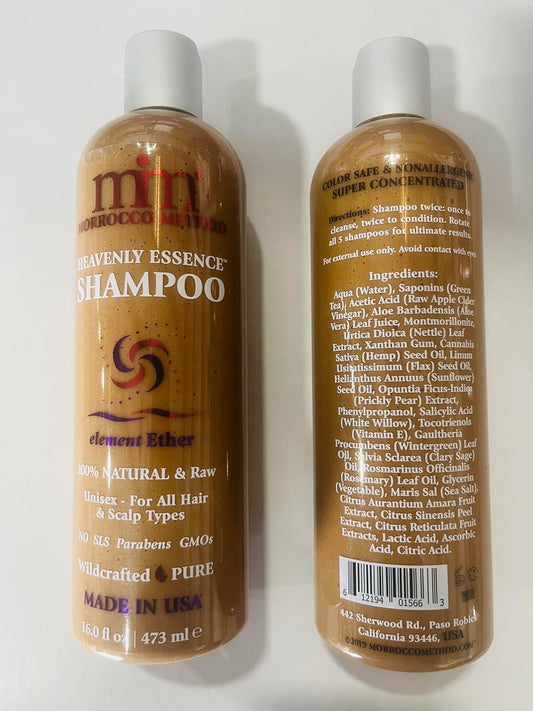 Morrocco Method Heavenly Essence Shampoo. 100% Natural & Raw. Unisex For All Hair & Scalp Types. No Sls, Parabens Or Gmo'S. Made In Usa. 2 Oz