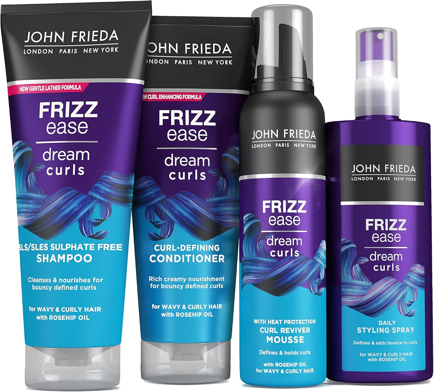 John Frieda Frizz Ease Dream Curls Hair Styling Bundle For Naturally Wavy & Curly Hair