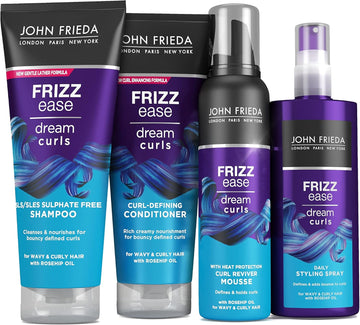 John Frieda Frizz Ease Dream Curls Hair Styling Bundle For Naturally Wavy & Curly Hair
