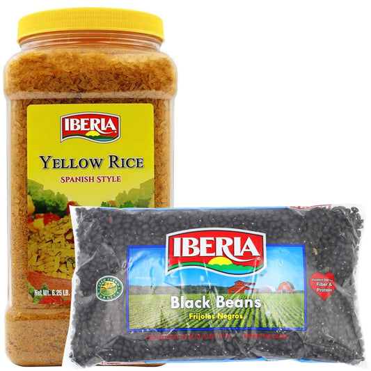 Iberia Jumbo Spanish Yellow Rice, 6.25 lb. and Iberia Bulk Dry Black Beans, 4 lb