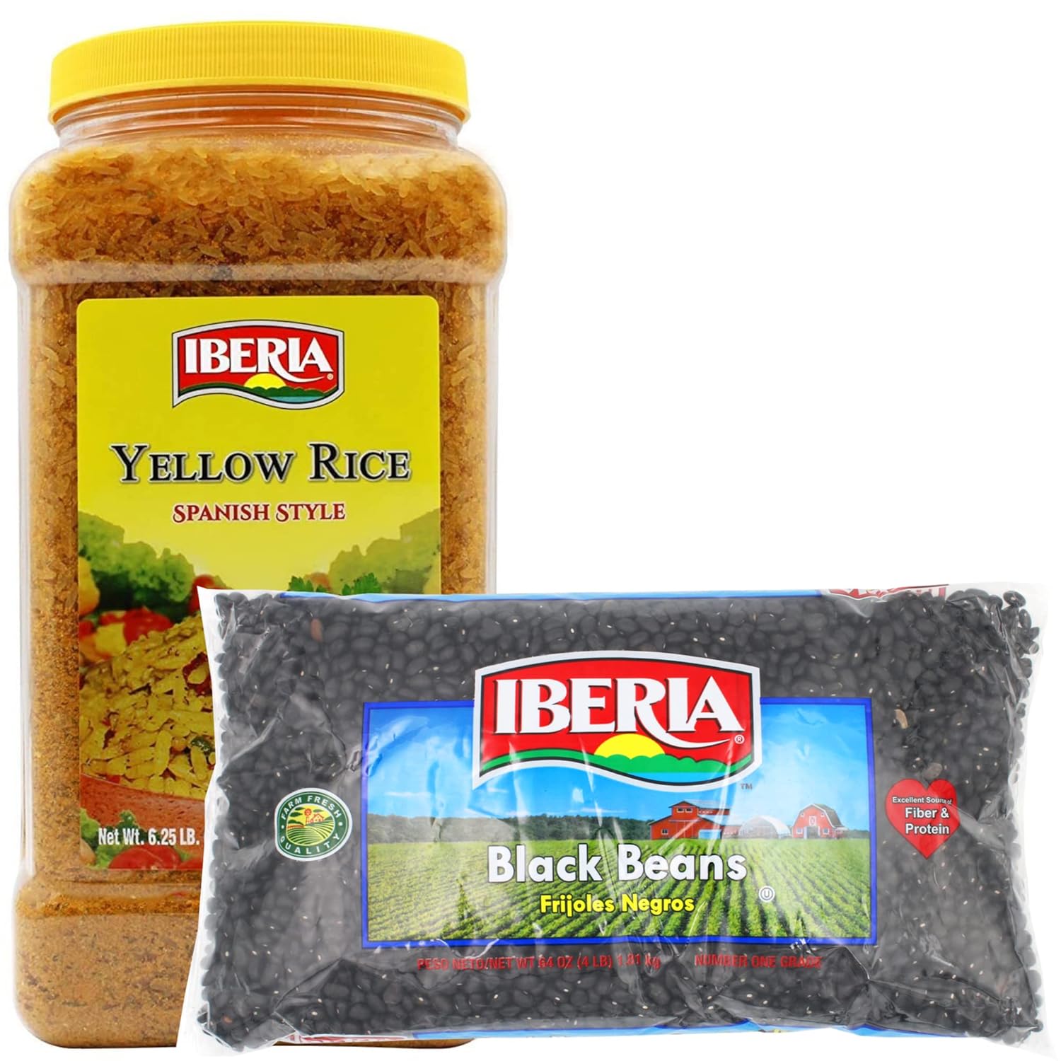 Iberia Jumbo Spanish Yellow Rice, 6.25 lb. and Iberia Bulk Dry Black Beans, 4 lb. : Grocery & Gourmet Food