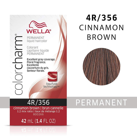 Wella Professionals Invigo Brilliance Color Protection Shampoo & Conditioner, For Fine Hair + Wella Colorcharm Permanent Liquid Hair Color For Gray Coverage, 4R Cinnamon Brown