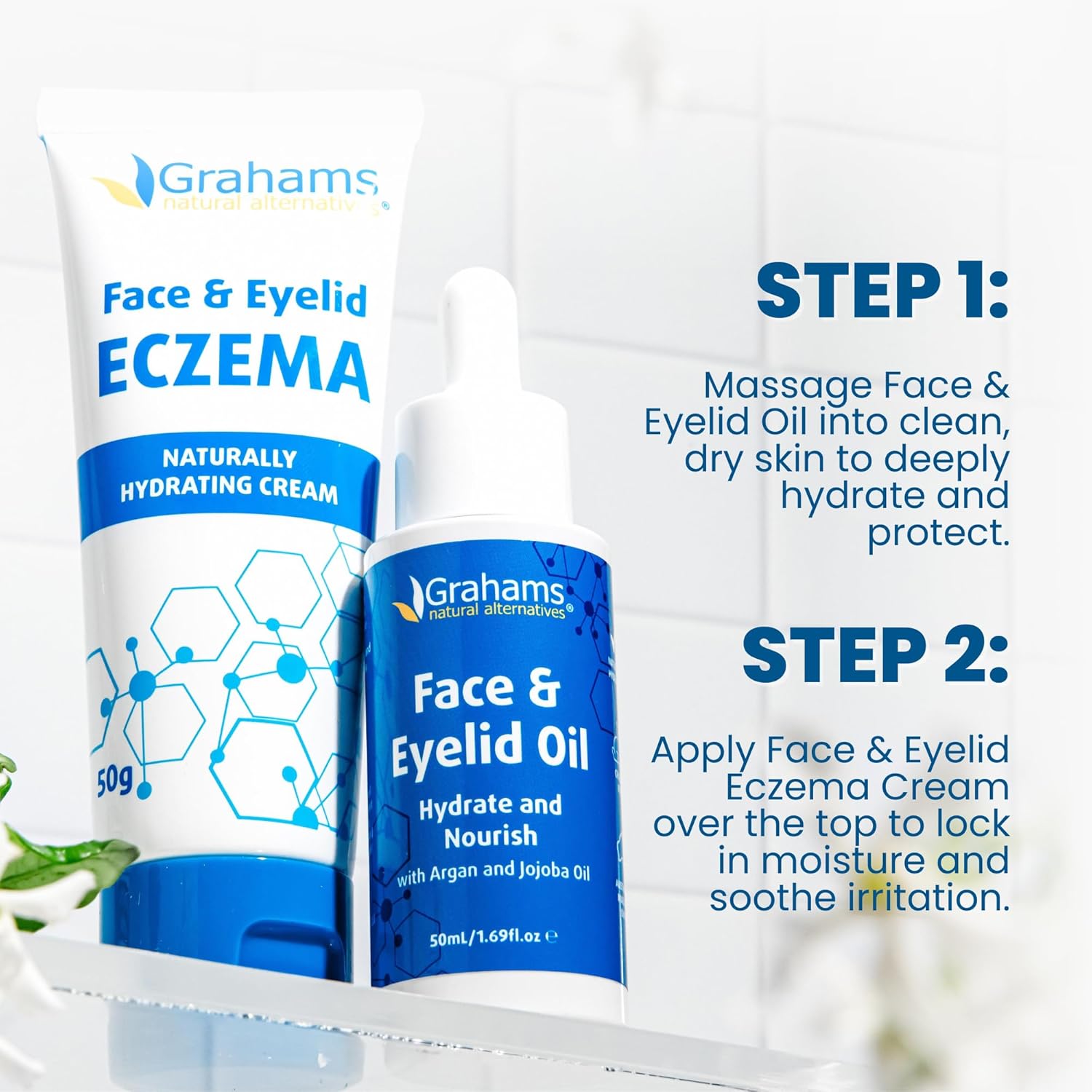 Grahams Natural Face & Eyelid Relief Pack – Clinically Proven Eczema Face Cream (50g) + Eyelid Oil (50ml) – Soothing Treatment for Dry, Itchy Skin, & Dermatitis | Steroid-Free for Sensitive Skin : Amazon.co.uk: Health & Personal Care